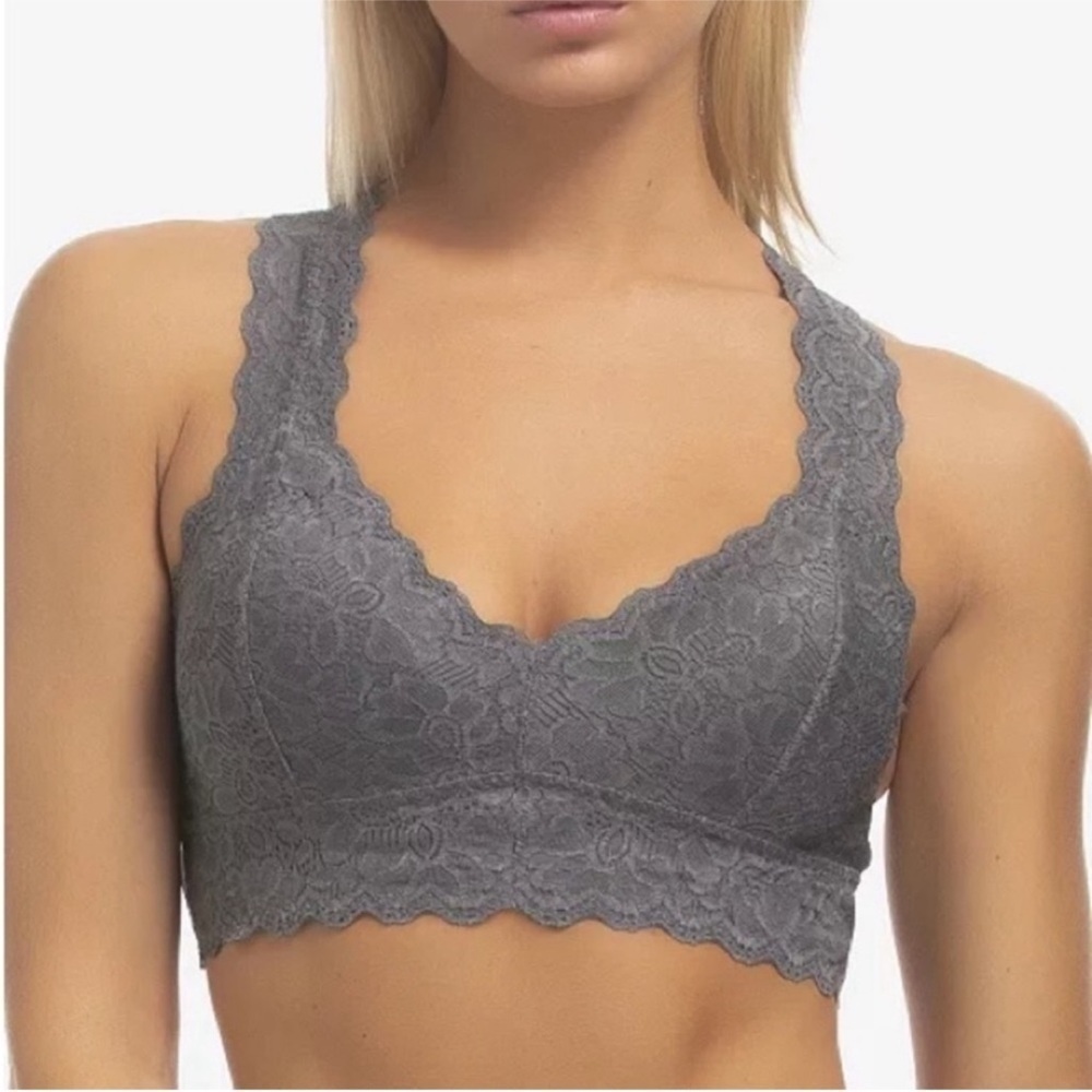 Free People Galloon Lace Racerback In Grey XS